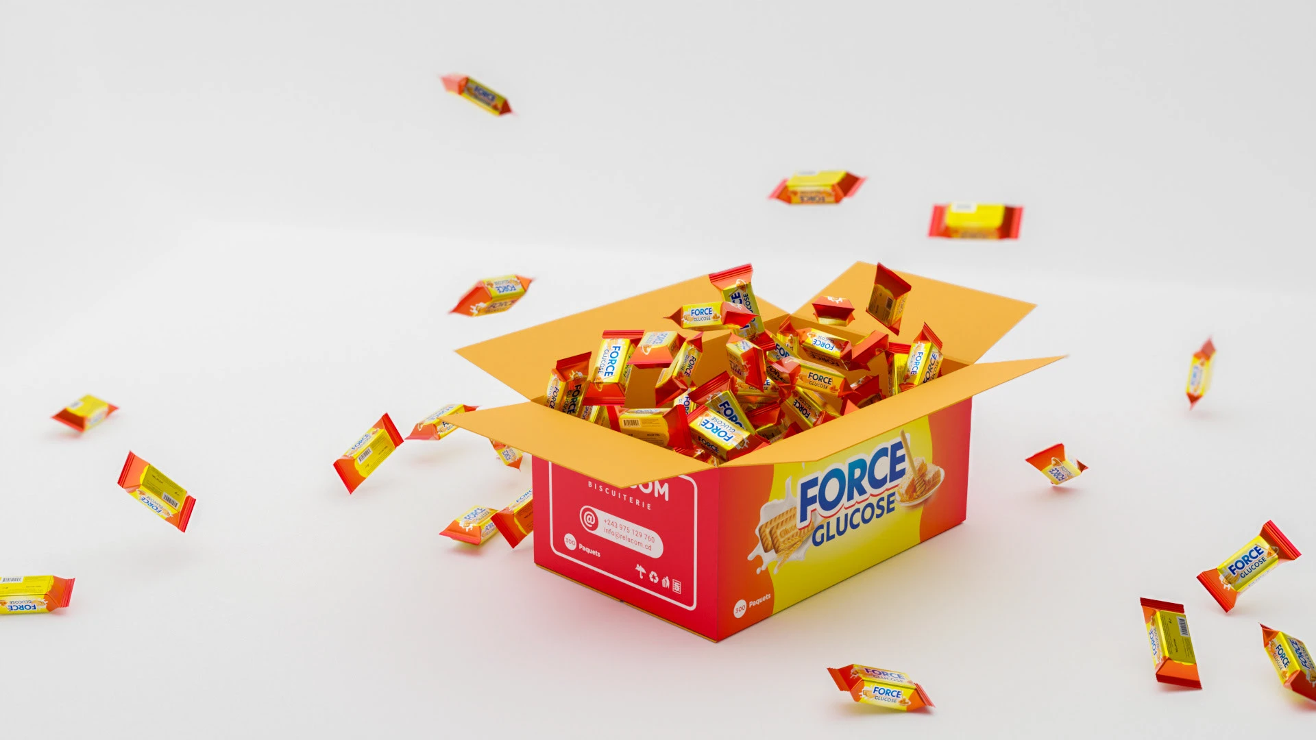 Image qui montre les biscuits force Glucose dans un carton